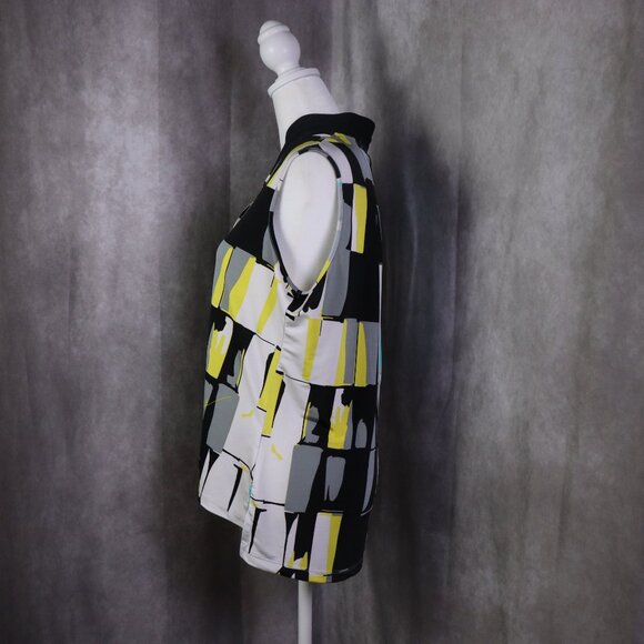 Jamie Sadock Top Womens M Sleeveless Abstract Colorful Tennis Golf Performance - Picture 4 of 12